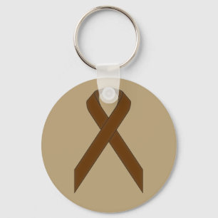 Brown Standard Ribbon by Kenneth Yoncich Key Ring
