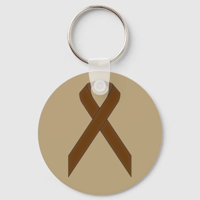 Brown Standard Ribbon by Kenneth Yoncich Key Ring (Front)