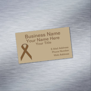 Brown Standard Ribbon by Kenneth Yoncich Magnetic Business Card