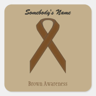 Brown Standard Ribbon by Kenneth Yoncich Square Sticker