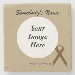 Brown Standard Ribbon by Kenneth Yoncich Stone Coaster