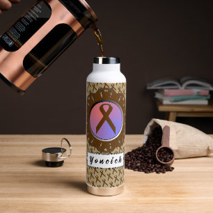 Brown Standard Ribbon by Kenneth Yoncich Water Bottle
