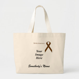 Brown Standard Ribbon Template by Kenneth Yoncich Large Tote Bag