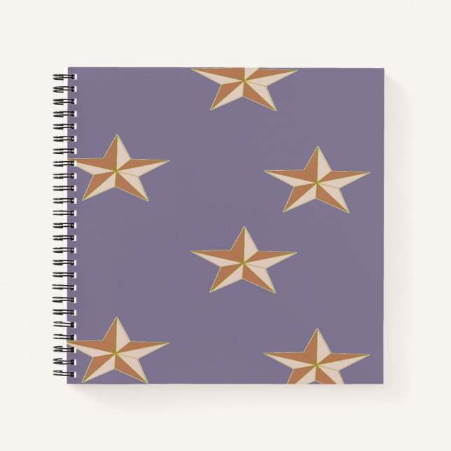 brown stars on purple notebook (Front)