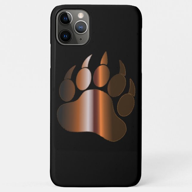 BROWN STEEL BEAR PAW ON BLACK Case-Mate iPhone CASE (Back)