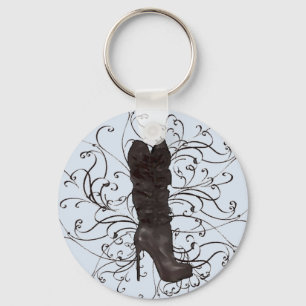 Brown Stiletto Boot Key Ring