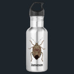 Brown Stink Bug Illustration Personalised 532 Ml Water Bottle<br><div class="desc">Create a personalised gift that's perfect for someone who loves insects. This water bottle features a realistic style illustration of a brown marmorated stink bug and is ready to be personalised with a name in bold black lettering.</div>