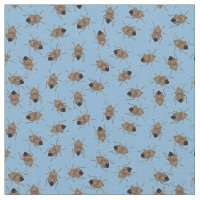Brown Stink Bugs Illustrations on Blue Patterned