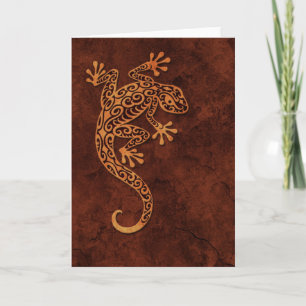 Brown Stone Climbing Gecko Card