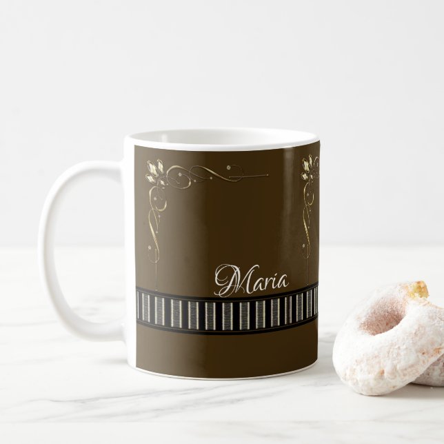 Brown Stripe Mug (With Donut)