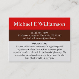 Brown Stripe Red RESUME Business Cards