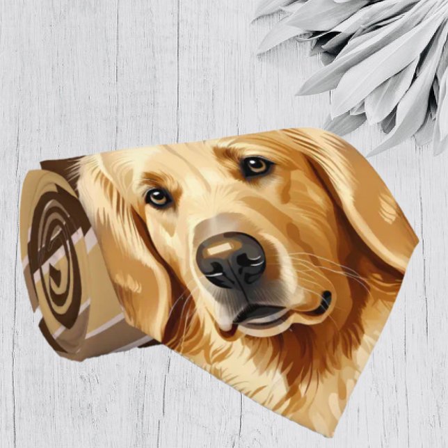 Brown Striped Golden Retriever Labrador Neck Tie (Creator Uploaded)