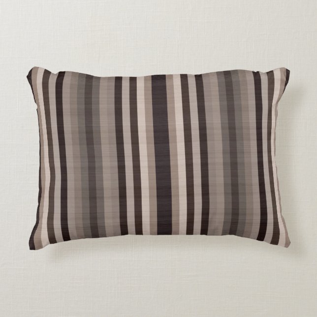 Brown Striped Pattern Decorative Cushion (Front)
