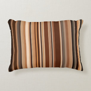 Brown Striped Pattern Decorative Cushion