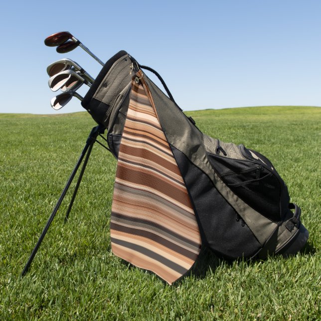 Brown Striped Pattern  Golf Towel (Green)
