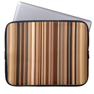 Brown Striped Pattern Laptop Sleeve