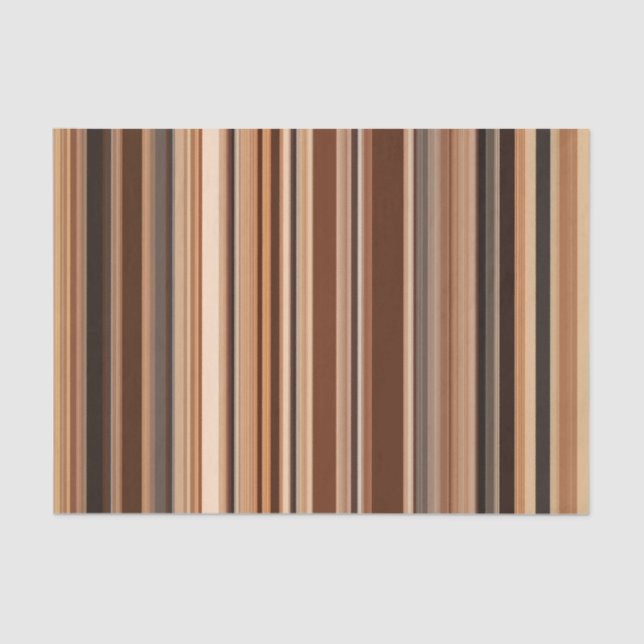 Brown Striped Pattern  Tissue Paper (Front)
