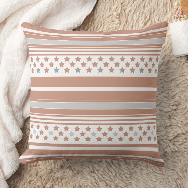 Brown striped pattern with stars cushion (Blanket)