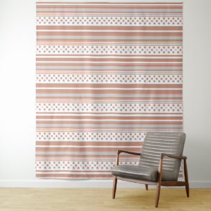 Brown striped pattern with stars tapestry