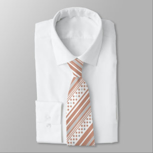 Brown striped pattern with stars tie