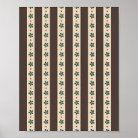 Brown Stripes And Flowers