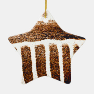 Brown Stripes_ Ceramic Tree Decoration