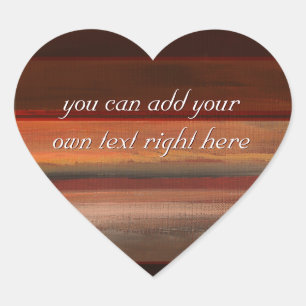 Brown Stripes Heart Stickers