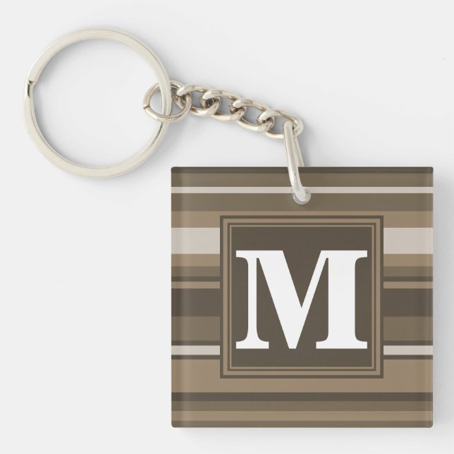Brown stripes key ring (Front)