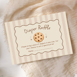 Brown Stripes Little Cutie Pie Diaper Raffle Enclosure Card