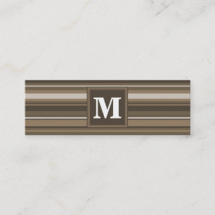Brown stripes mini business card