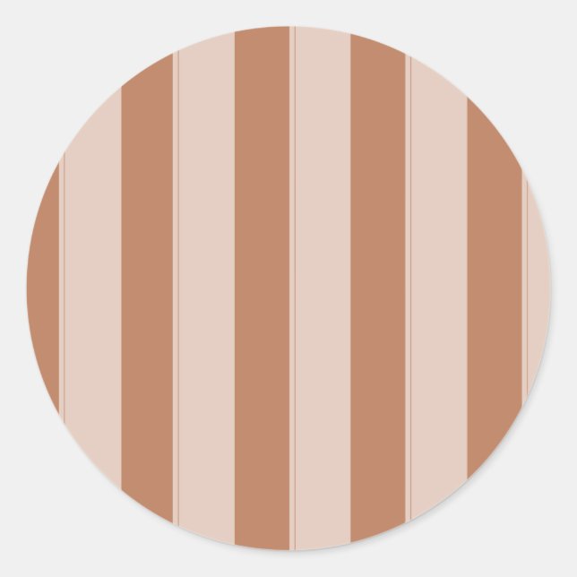 Brown stripes on classic round sticker (Front)