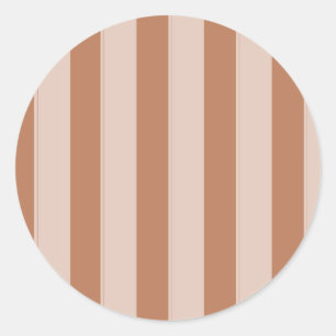 Brown stripes on classic round sticker
