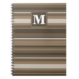 Brown stripes spiral notebook