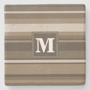 Brown stripes stone coaster