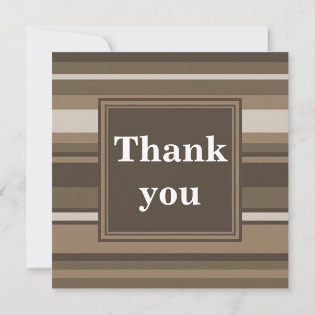 Brown stripes thank you card (Front)