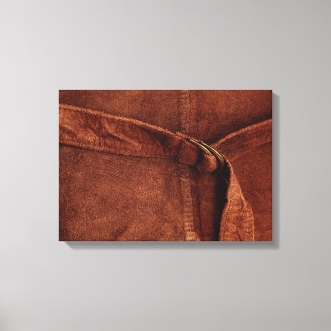 Brown Suede With Strap And Buckle Canvas Print (Front)