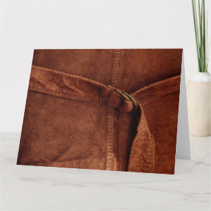 Brown Suede With Strap And Buckle Card