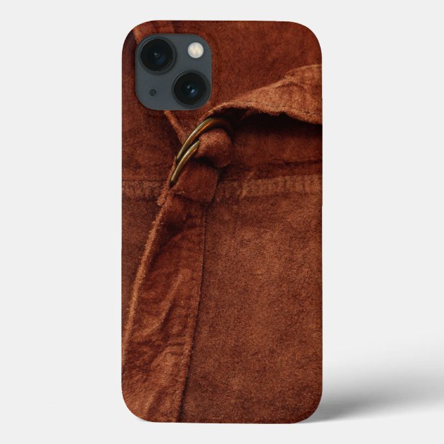 Brown Suede With Strap And Buckle Case-Mate iPhone Case (Back)
