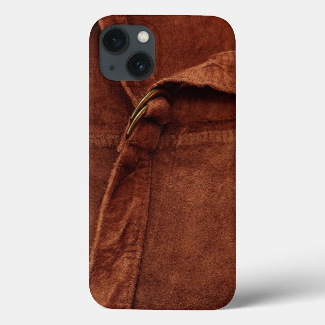 Brown Suede With Strap And Buckle Case-Mate iPhone Case (Back)