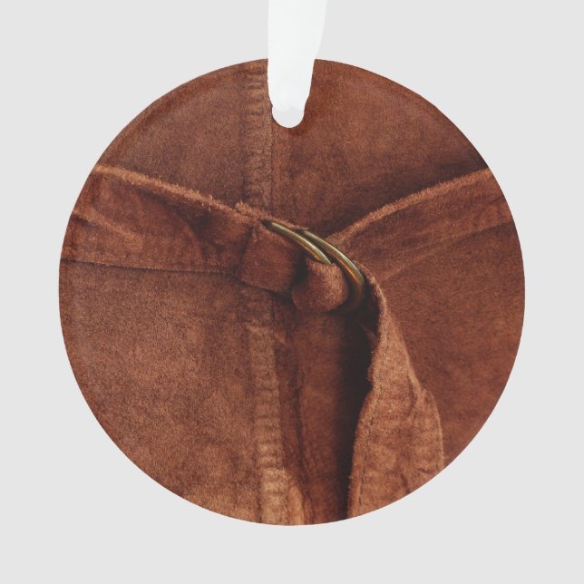 Brown Suede With Strap And Buckle Ornament (Front)