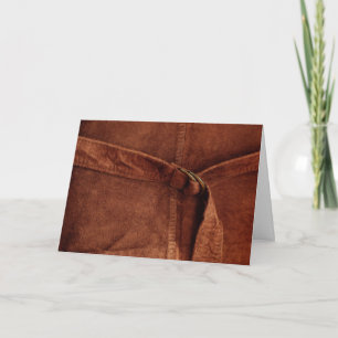Brown Suede With Strap And Buckle Thank You Card