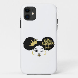 Brown Sugar Babe in Black and Gold Case-Mate iPhone Case