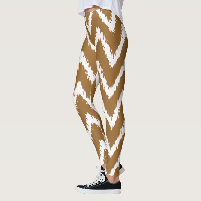Brown Sugar Southern Cottage Chevrons Leggings (Left)