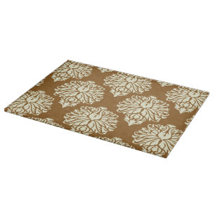 Brown Sugar Southern Cottage Damask Cutting Board