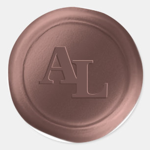 Brown Sugar Wax Seal Monogram Wedding Stickers