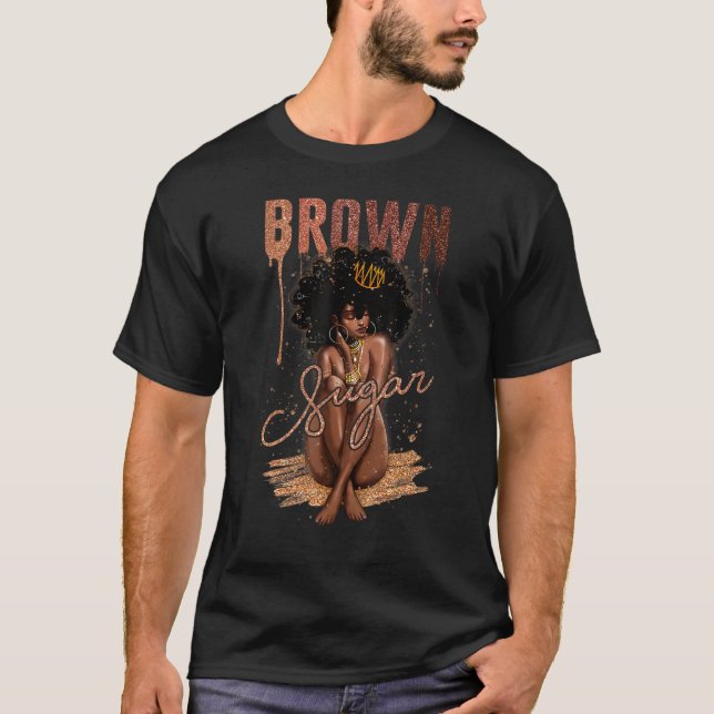 Brown Sugar Women Proud Black Women African Pride T-Shirt (Front)