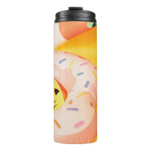 Brown sun hat near floater thermal tumbler