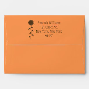 Brown Sunflower Envelope