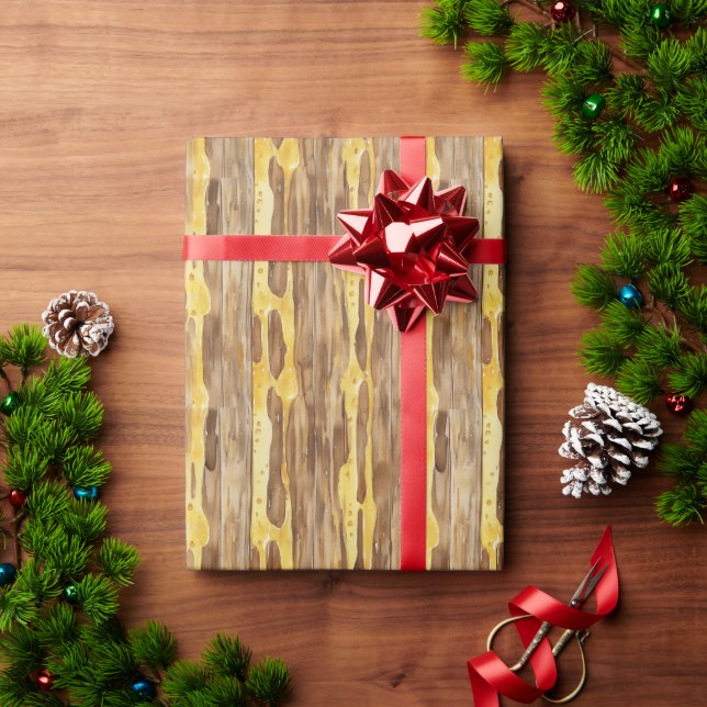 Brown Sweet Gold Honey Yellow Drips Christmas  Wrapping Paper (Holiday Gift)