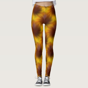 Brown Swirl Abstract Pattern Leggings
